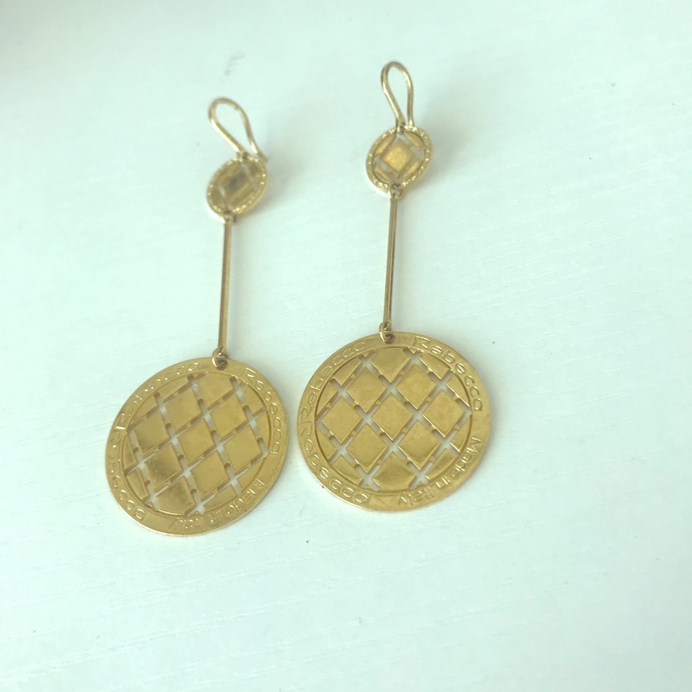 Set for $100! Rebecca Italy cross-weave earrings